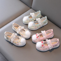 Hanfu embroidered children's shoes, ethnic style performance shoes, handmade cotton shoes, ancient Han-style shoes for children's costumes and performances