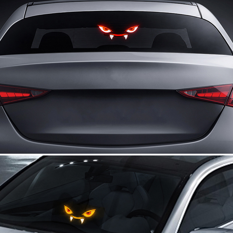 Cross-border solar-powered dynamic devil eye LED warning light for cars, trucks, and vans