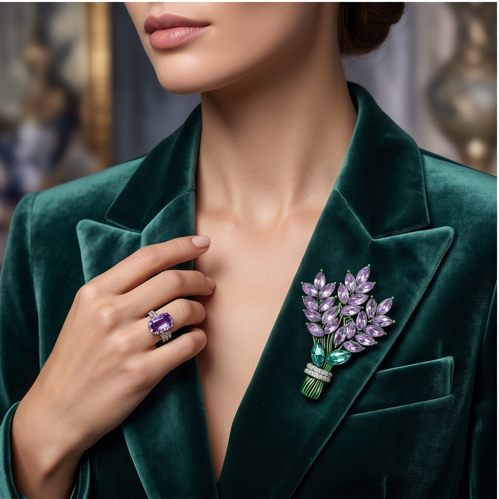 High-end lavender fashionable brooch