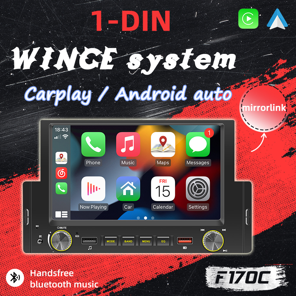 6.2inch Single-Cylinder Wired Carplay Android Auto Car Bluetooth Mp5 Player Radio Reversing Priority 12V
