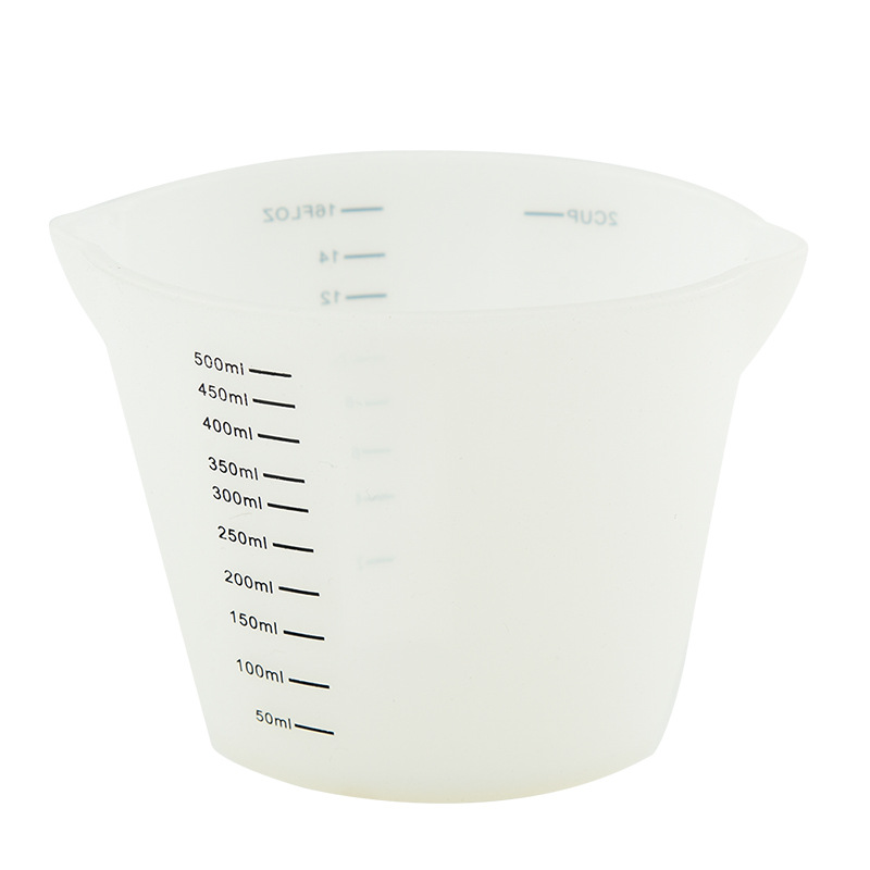 Taza de medición de silicona 250ml herramienta de hornear de silicona taza de medición 500ml cocina simple medición de pesaje de líquido taza de medición
