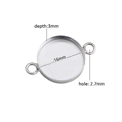 Plating Design 1 Piece 16mm 925 Sterling Silver Round Pendant Base Support