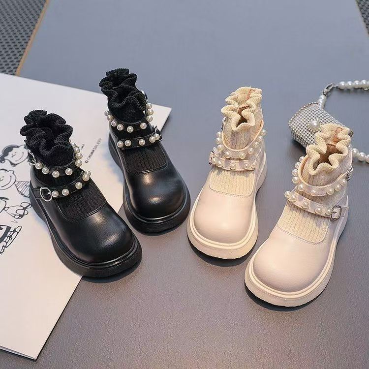 Children's Cotton Shoes, Girls' Fashion Boots, Boots, Thickeneded 2025 Autumn and Winter Socks Boots, Winter Cotton Boots, Velvet Princess Shoes