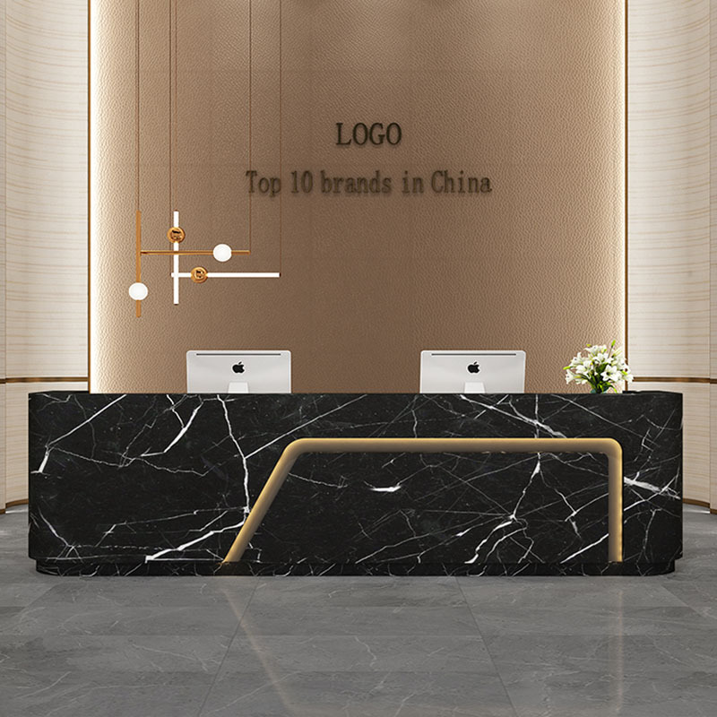 烤漆前台服务台公司接待台美容院圆弧形吧台收银台简约现代柜台桌