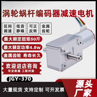 JGY-370 turbine worm micro DC reduction dual shaft motor low speed small motor 6v12v24v encoder