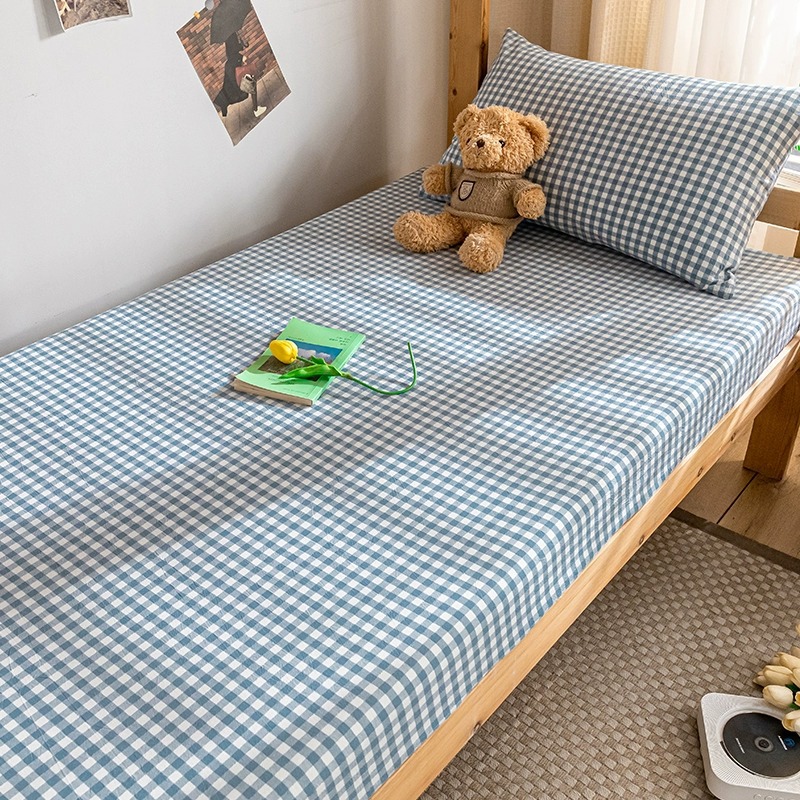 Sombrilla de cama de algodón de tres piezas para dormitorio de estudiantes universitarios, juego individual, funda protectora de colchón de algodón de verano