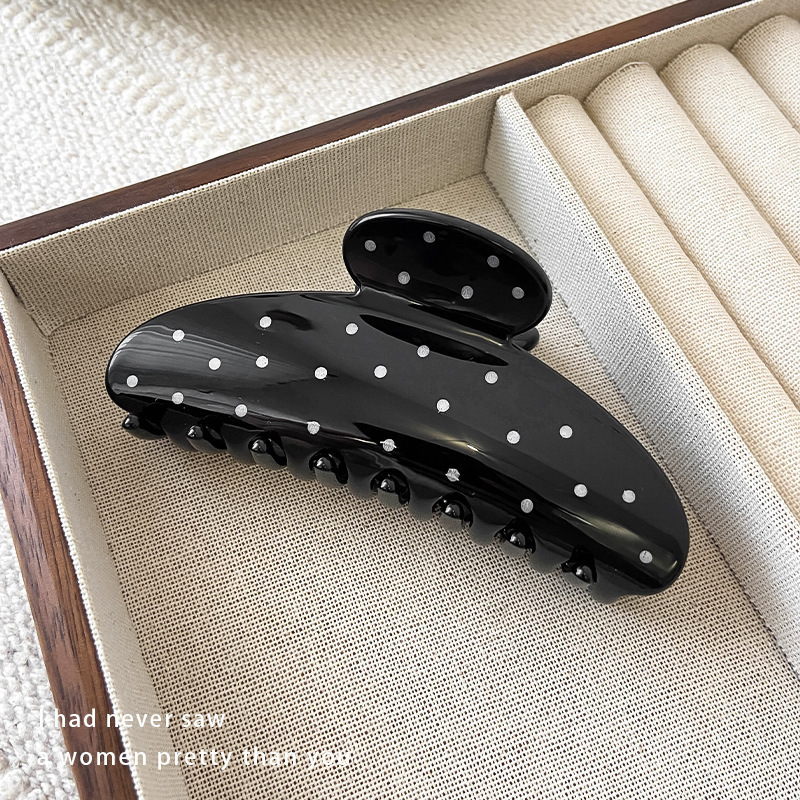 Black polka dot semicircle