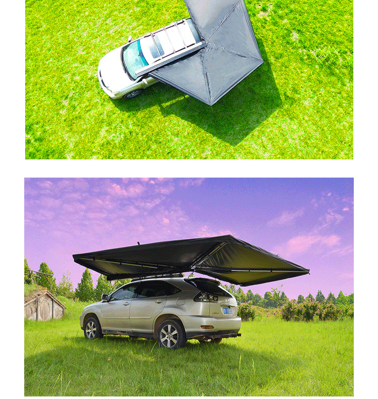 Aluminum Shell Car Side Camper Tent Awning Canopy 270 Off-road Vehicle Fan Camping Sunscreen Car Side Account