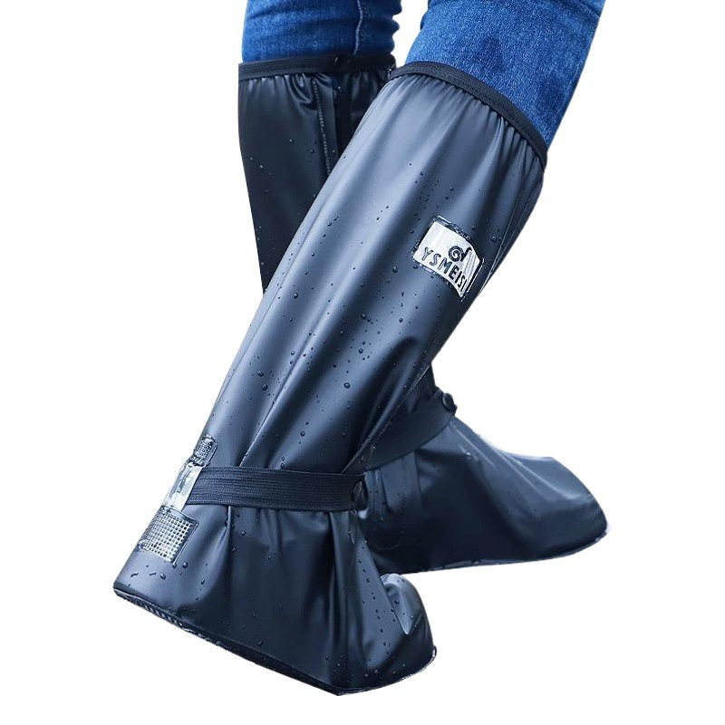 Водонепроницаемые Нескользящие мужские непромокаемые бахилы, женские утолщенные износостойкие высокие портативные резиновые сапоги для верховой езды на открытом воздухе оптом