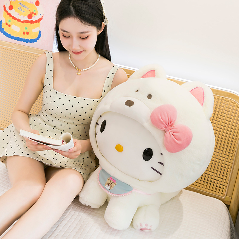 新しいミアンミアンシリーズ猫人形が西ハイランドKT猫人形ハローキティぬいぐるみ枕ギフトに変身|undefined