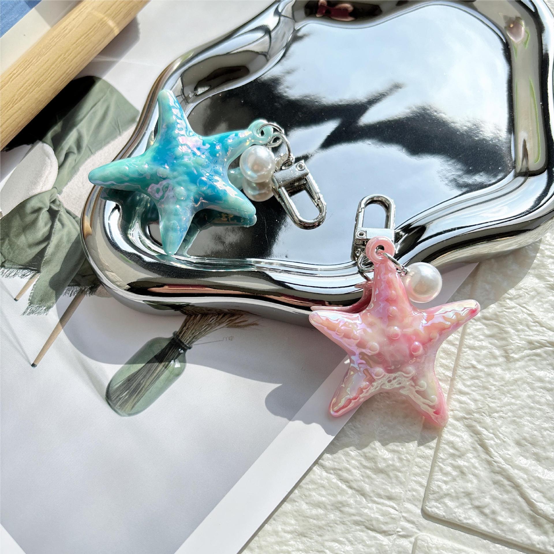 27g Weight Bag Pendant, Keychain Classification 1 Piece Quantity Holiday, Daily Occasion Acrylic Material Starfish Pattern Unisex Gender Marine Style Style 1 Piece Marine Style Starfish Acrylic Unisex Bag Pendant Keychain 无