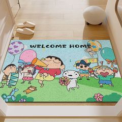 蜡笔小新卡通入户门地垫进门耐脏可裁剪丝圈地垫家用玄关防滑脚垫