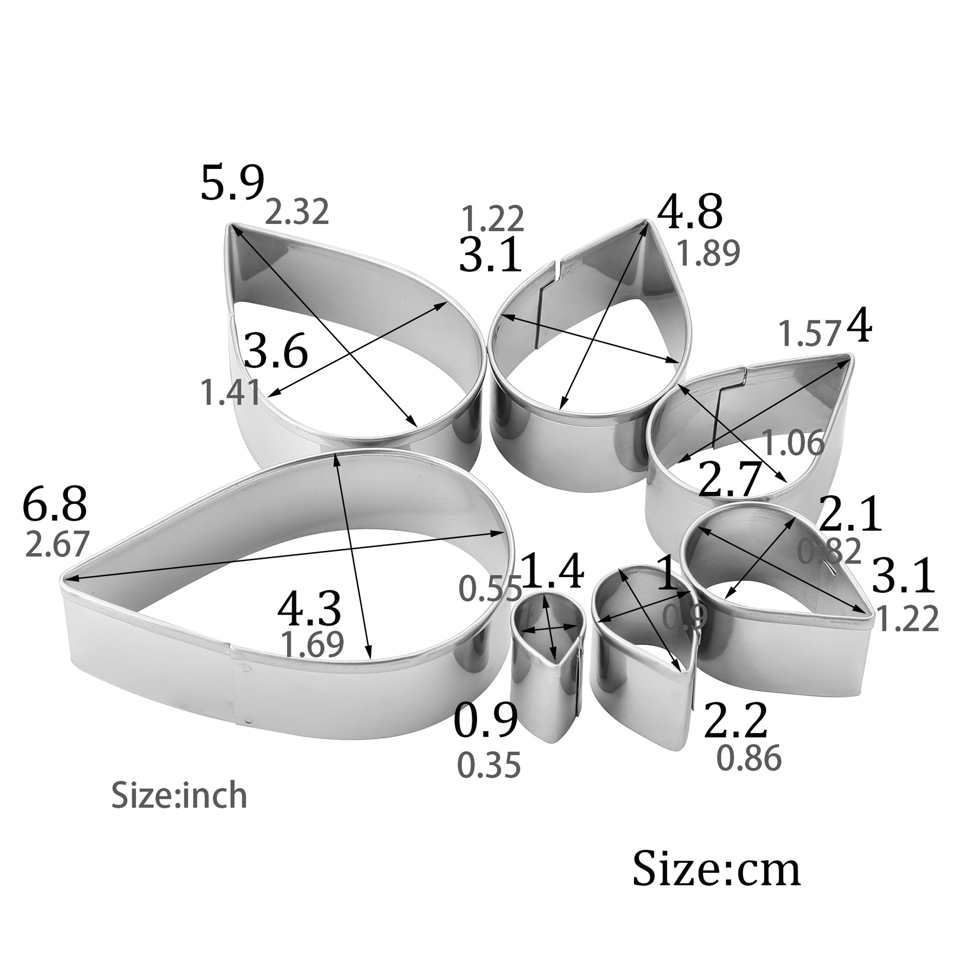 Gotas de agua de acero inoxidable de grado alimenticio Austin forma de pétalo de rosa molde de fondant Amazon gadgets explosivos