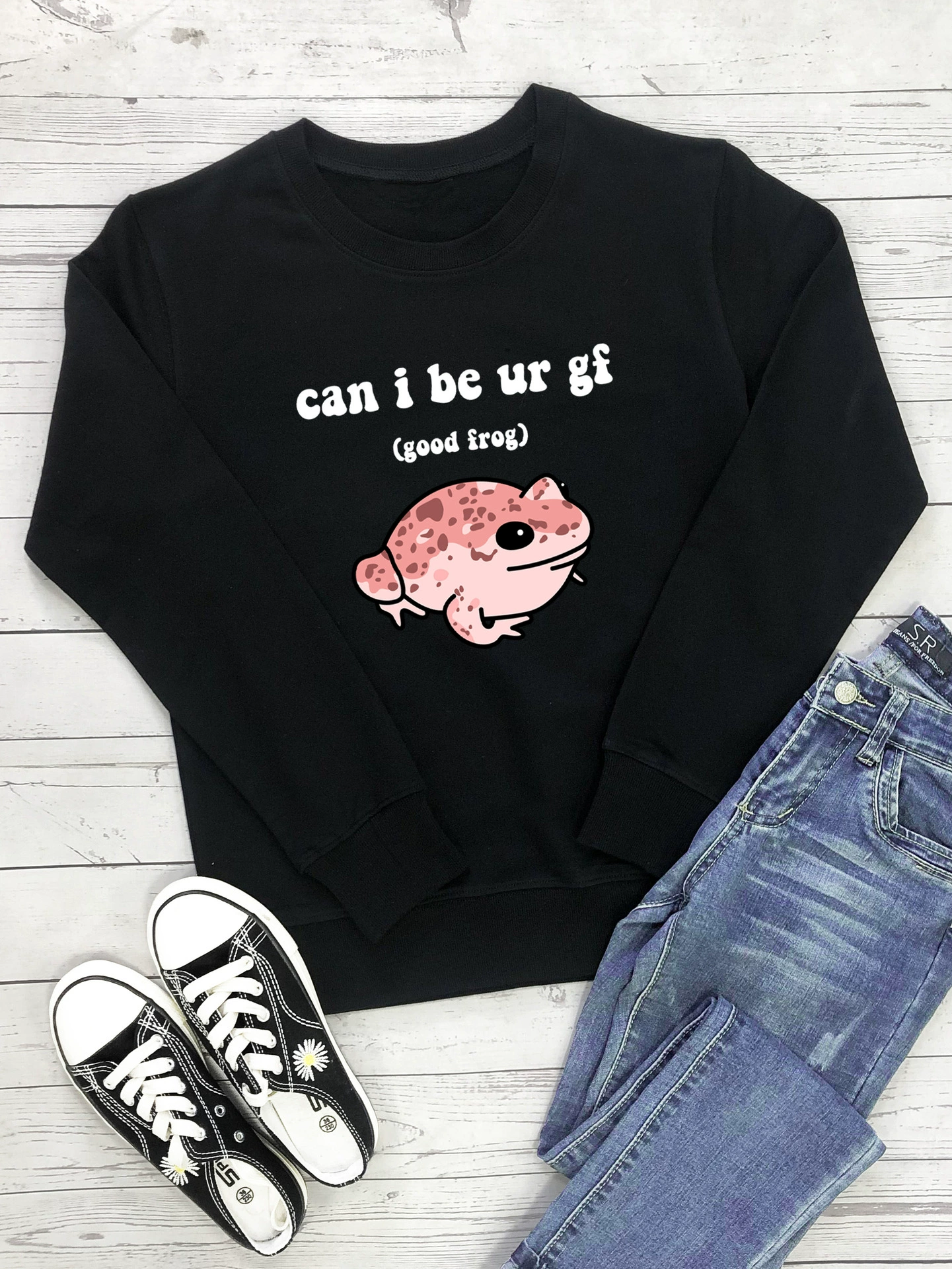 Могу ли я быть UR GF цветной топ с круглым вырезом мужской и женский свитер с длинными рукавами одежда AliExpress трансграничная