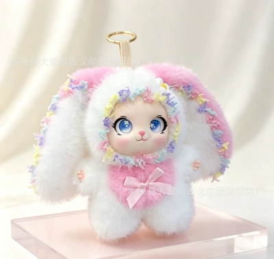bag accessory, vinyl doll, Pluş açarlıqlar - white-about-17cm