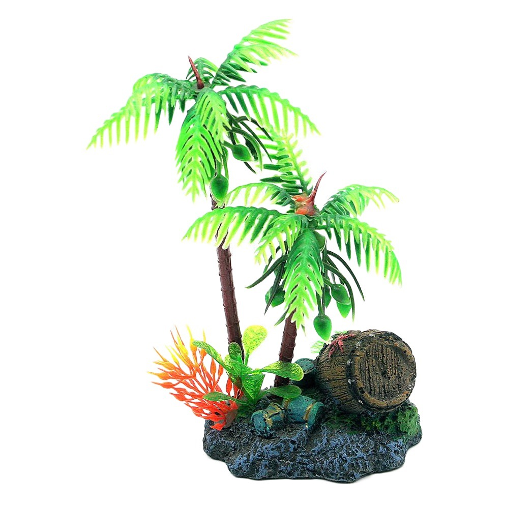 Suministros de reptiles simulación de plantas acuáticas acuario rocalla accesorios de bonsai plato de sushi decoración de pino pesca pescador pino pequeño cocotero