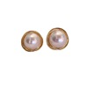 Retro accessory, earrings from pearl, silver needle, Korean style, simple and elegant design, silver 925 sample, wholesale