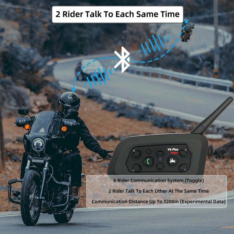 Motorcycle Helmet Bluetooth Intercom 1200m Dual-Mode Riding Bluetooth Intercom V6 Factory Direct Sale