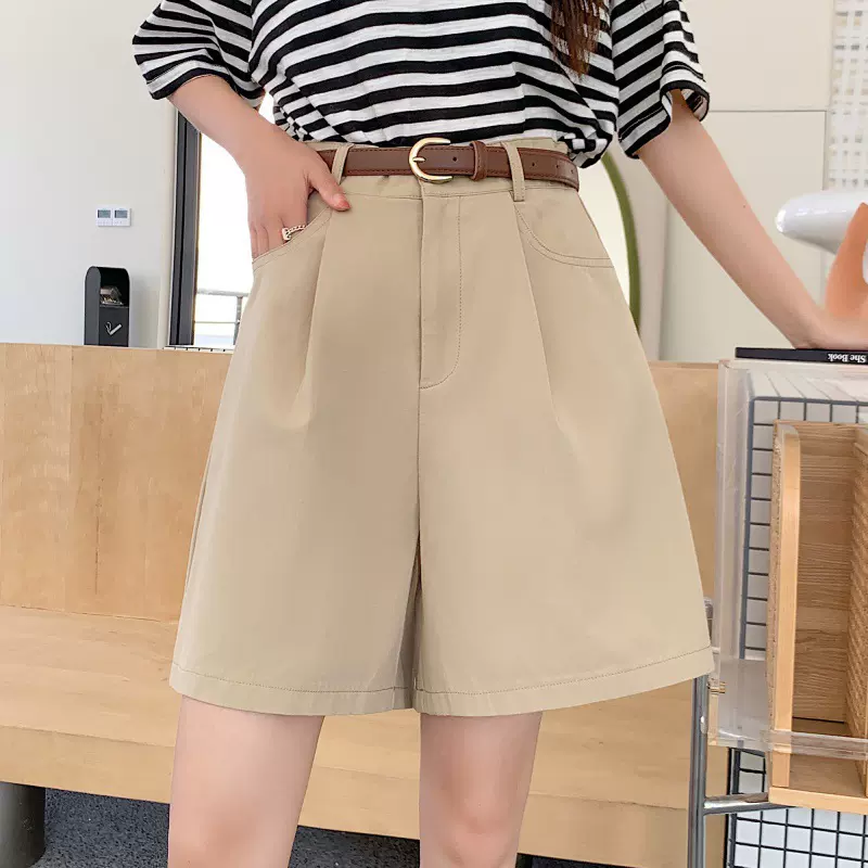 五分工装短裤女夏季薄款高腰韩版宽松休闲阔腿裤小个子时尚热裤潮