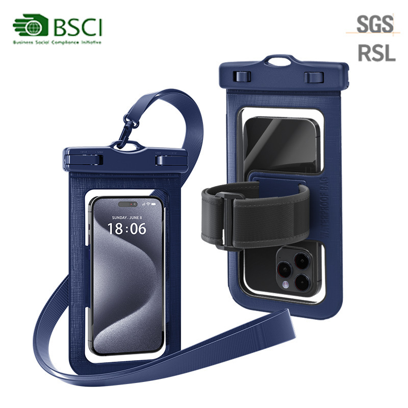 Detachable Arm Strap Mobile Phone Waterproof Bag Touch Screen Phone Case Running Cycling Sports Arm Bag Level 8 Waterproof Bag