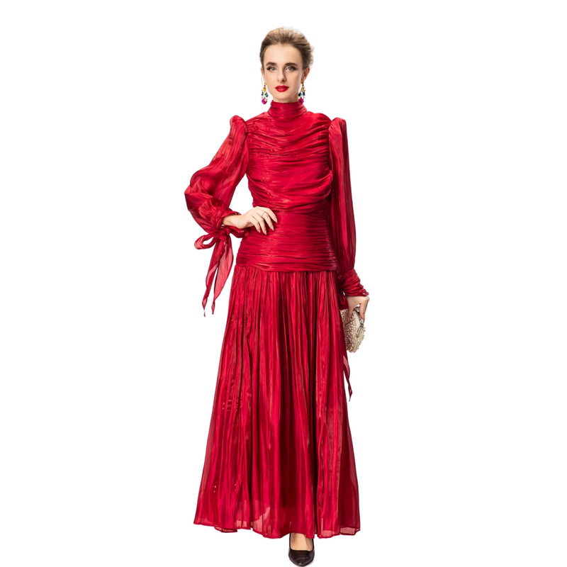 Light Luxury Socialite Scenery Dress for Women, Exquisite Pleated Skirt, Flowing and Elegant When Walking, Modern Goddess Temperament