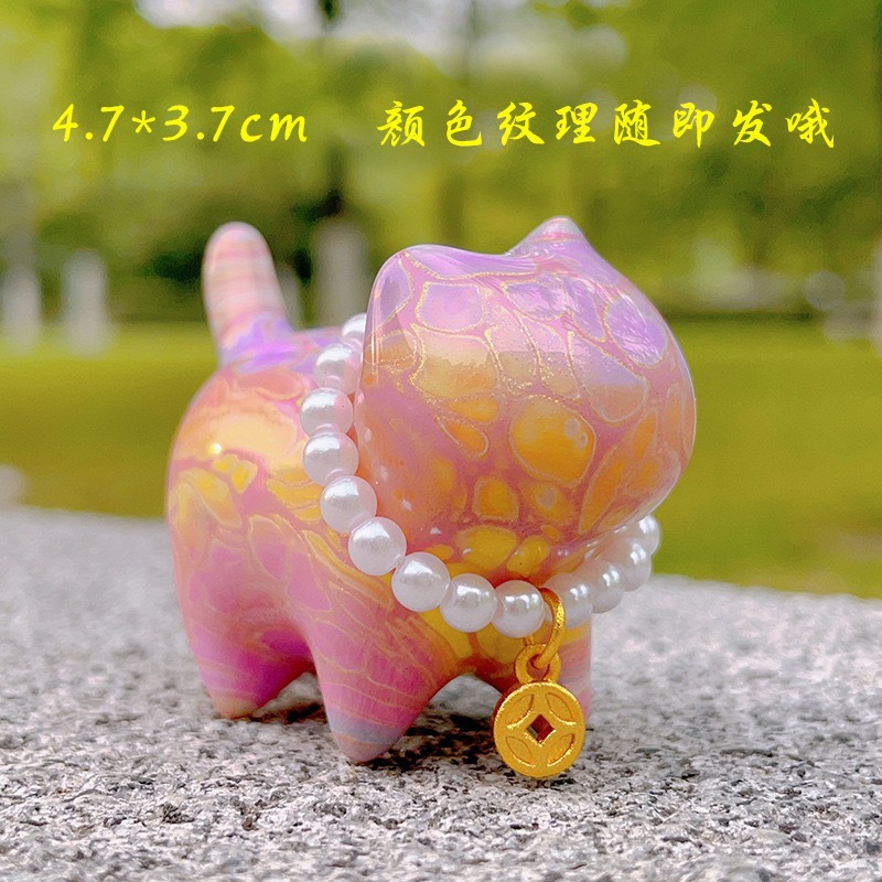 5cm 진주 목걸이 래커 고양이 장식품