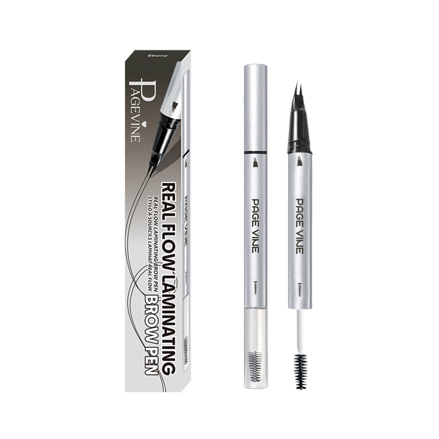 PAGE VINE maquillaje impermeable a prueba de sudor, lápiz de cejas duradero de alta calidad, cepillo de cera de cejas, comercio exterior image 5