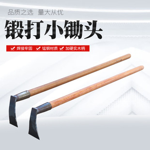 Horticulture Forging Small Flower Hoe Vegetable Planting Flower Household Weeding Small Hoe Outdoor Solid Wood Handle Hoe Digging and Weeding Tools