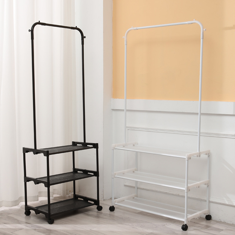 Floor-standing clothes rack, movable coat rack, shoe and hat rack, rental house, home clothes rack, simple coat rack
