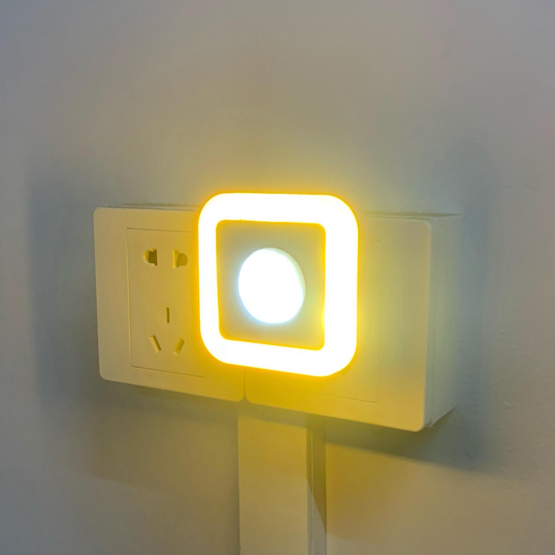 LED 플러그인 야간 조명 국경 미국 게이지 사각형 소켓 지능형 인체 조명 제어 유도 조명 침실 복도 조명 220
