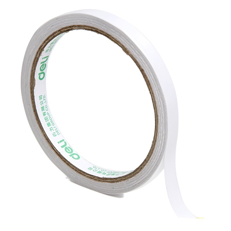 Deli 30405 Double-Sided Tape Fixed High-Viscosity Sponge Paper Tape Student Roll Width 12mm Strong Double-Sided Tape