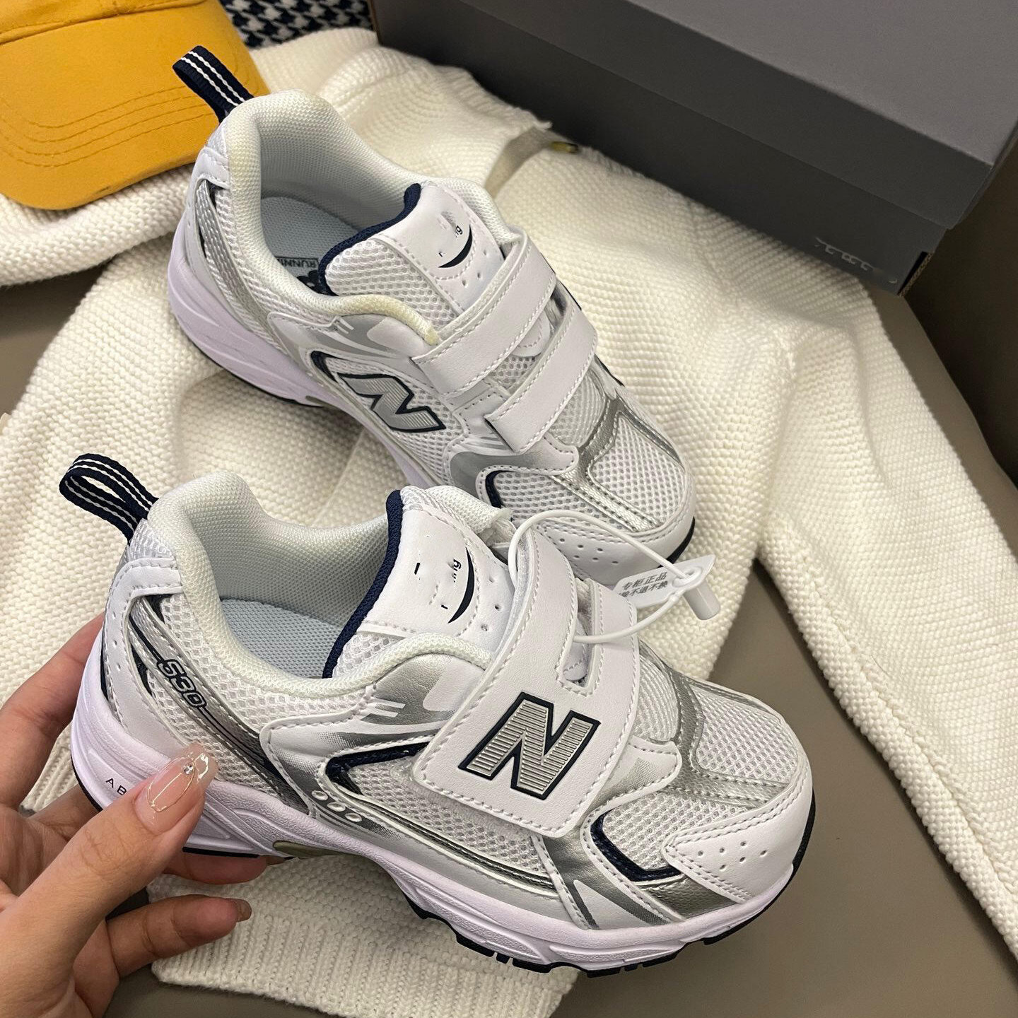 High Version NB530 Children's Shoes Running sneaker Children's Men's and Women's Velcro Slip-on Mesh Soft Bottom Torre Shoes