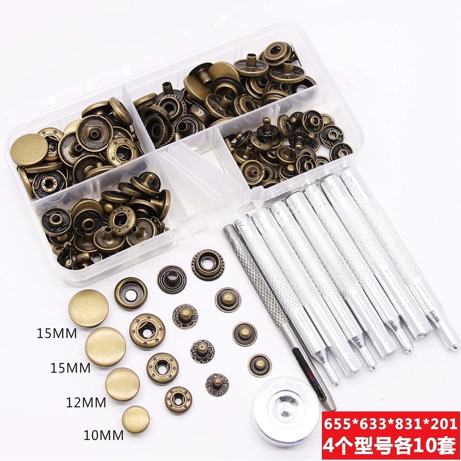 Высококачественная Металлическая пуговица на пуговице, пуговица на хлопковой куртке, кнопка на кнопке плюс установочный инструмент, костюм в наличии на складе