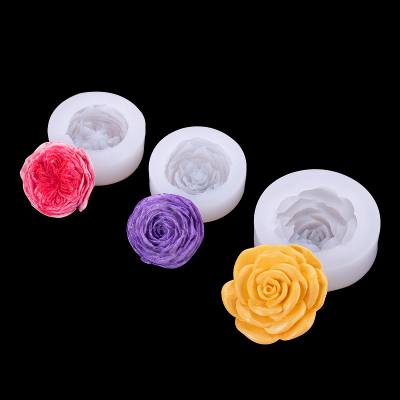 Simulación tridimensional flor molde de silicona creativo hecho a mano jabón aromaterapia vela molde accesorios para hornear