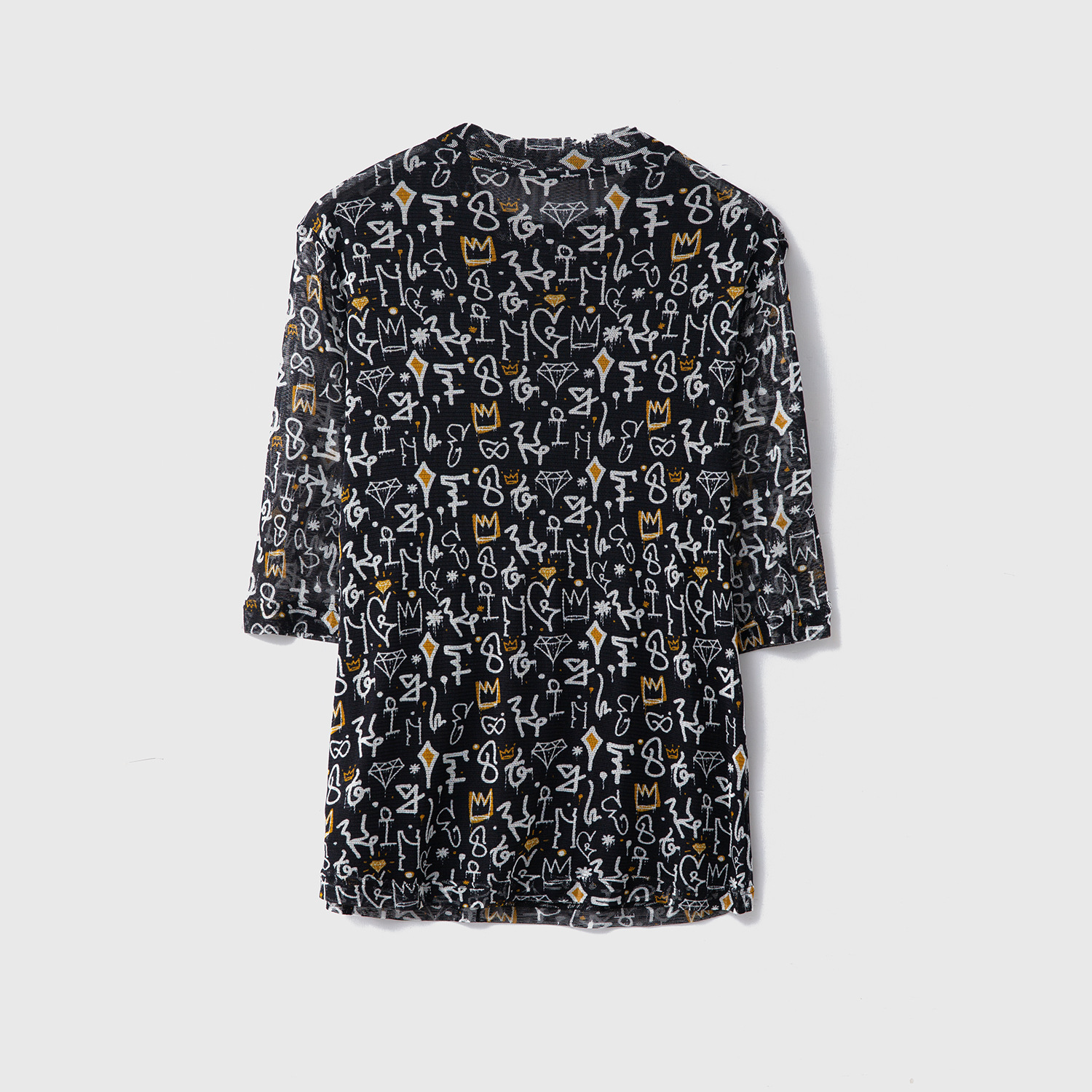 Silk spring T-shirt, high collar, fitted
