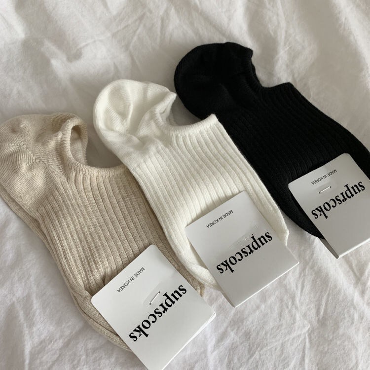 Contrast Color Japanese Socks Children Dongdaemun Simple South Korea Short Tube Dizi Socks New Short Socks Boat Socks Solid Color Vintage