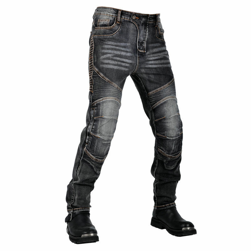 Motorcycle Jeans Men's Retro Casual Anti-Fall Pants Stretch Cycling Pants Kevlar Tear-Resistant Motorcycle E18
