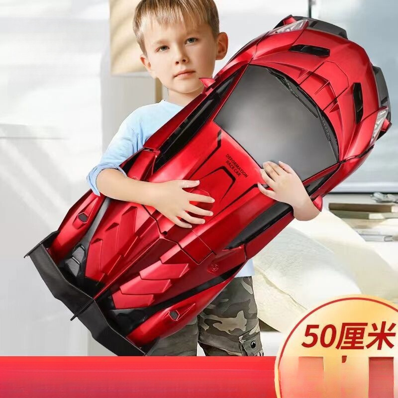 Extra-Large Gesture-Sensing Transforming Remote Control Car Toy, Robot Car, Rechargeable Racing Car, Boys' Toy Car