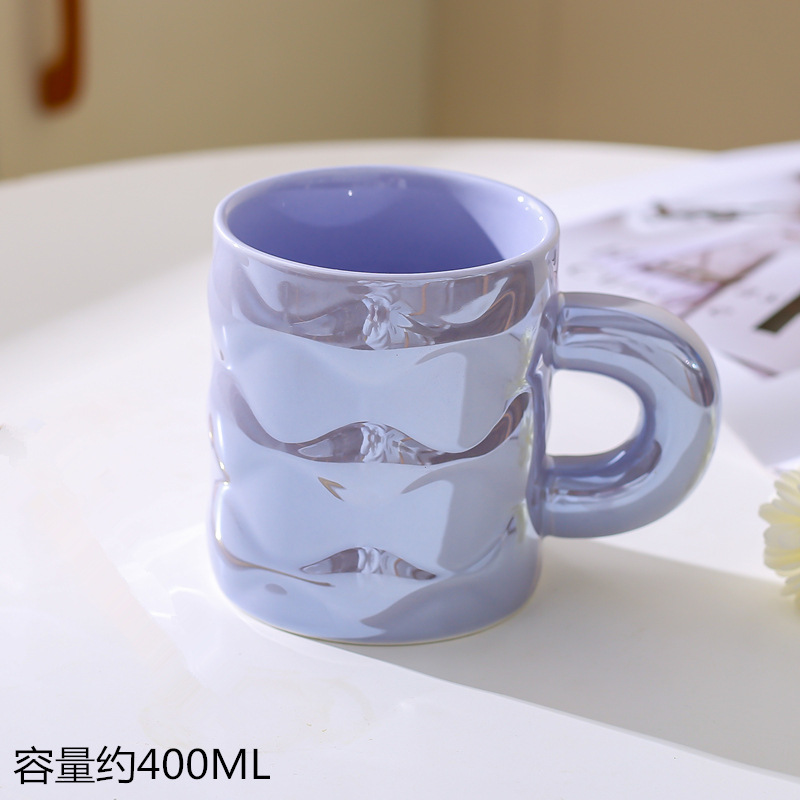 Tazas de alta belleza y lujo ligero tazas de oficina doméstica amigas copas de regalo de mano tazas de perlas de cerámica tazas de agua de estudiantes