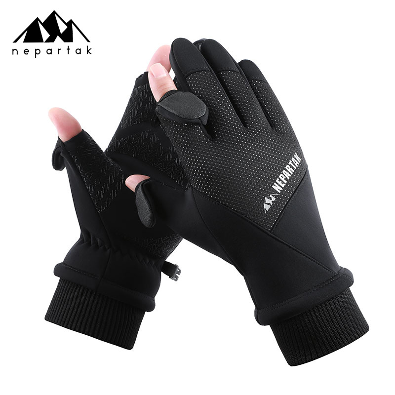 屋外防水手袋、冬用タッチスクリーン、防風性と保温性、ジッパー付きスポーツ手袋、男性と女性用、ベルベット、登山、スキー用手袋