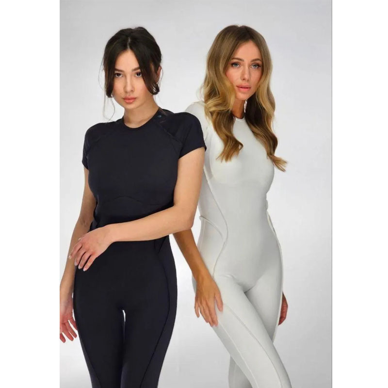 White Organic Short-Sleeved Bodysuit, Suitable for Yoga, Fitness, and Aerial Gymnastics