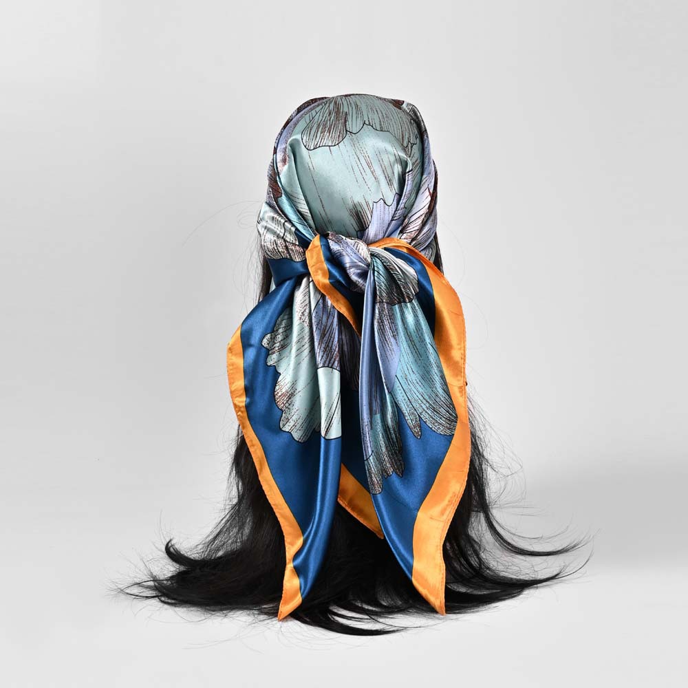 Casual, Daily Occasion satin Material Women's Elegant Lady Printing Satin Silk Scarf Kerchief
