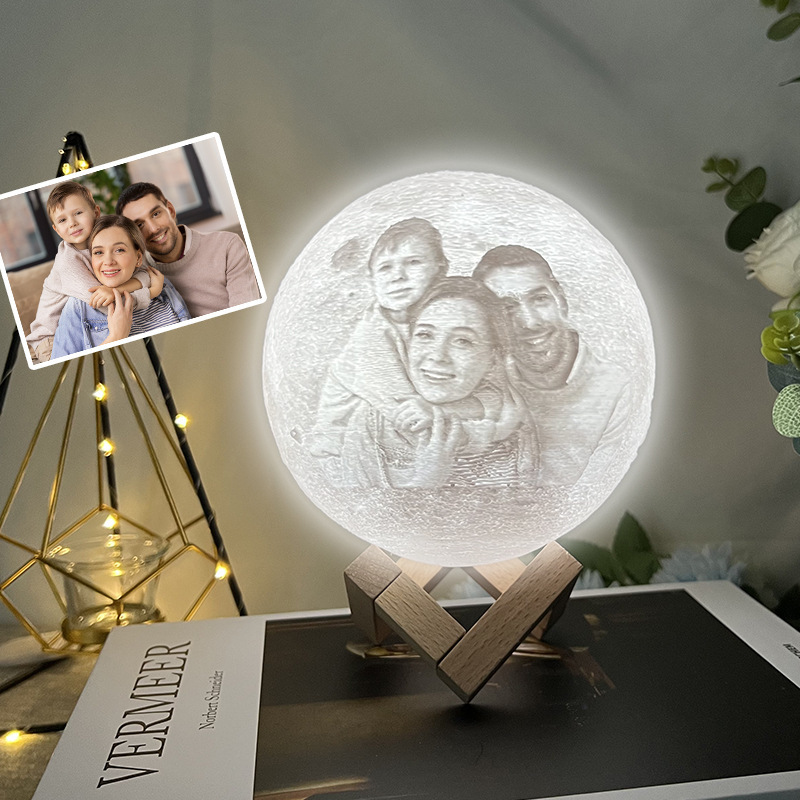 New and Unique Amazon's Popular 3D Printed Moon Lamp Pat Night Light Christmas Gift Customized Cross-Border Gift