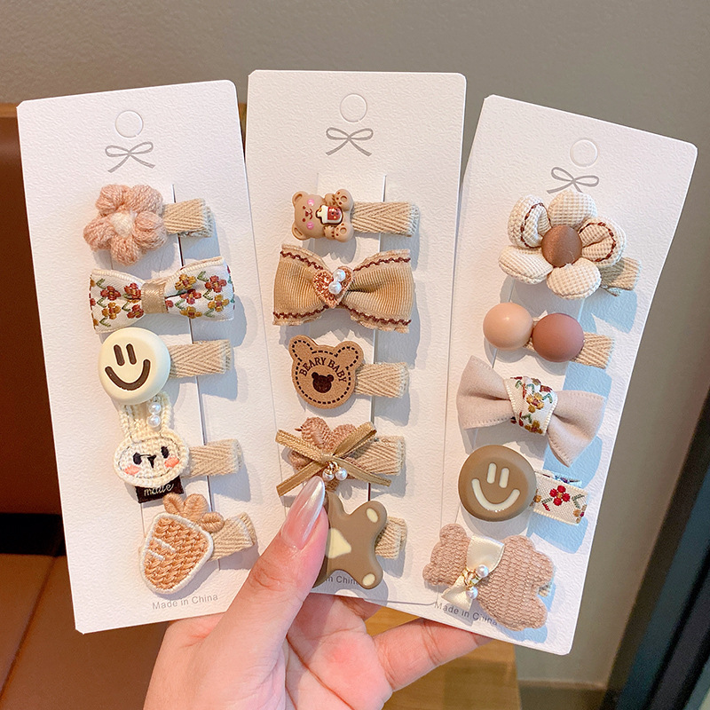 Otoño y invierno para niños paquete de tela completa abrazadera de cabello de alta calidad no lastimará el cabello de niña curry tocado de niña encantadora