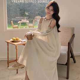 【现货】2026夏季新品米白色露肩连衣裙005-619-P135-K198