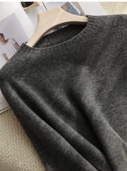Deep gray round neck