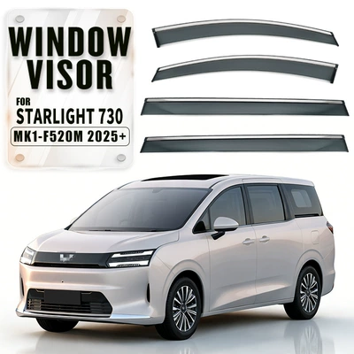 Suitable for Wuling Starlight 730 Window Visor (Rain shield) - standard-packaging-without-logo-4pcsstarlight-730mk1-f520m-2025pcwith-bright-strip-rain-shield