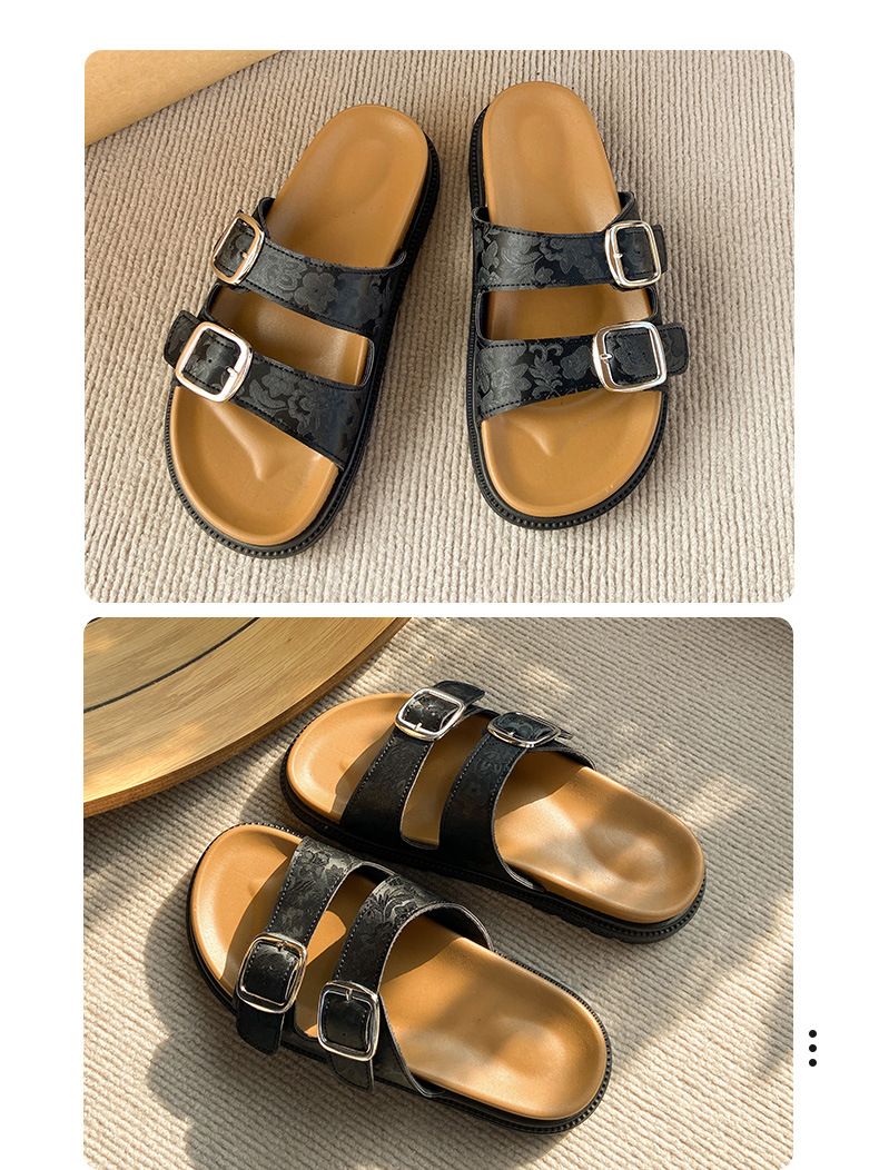 Scarpe da donna aperte con un cinturino, ciabatte con suola spessa, sandali estivi alla moda, comodi e antiscivolo._voghion.com