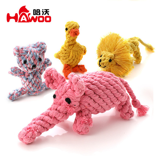 Cotton Rope Teeth Cleaning Bone Knot Dog Toy Dog Bite Resistant Interactive Molar Knitted Pet Toy Pet Supplies