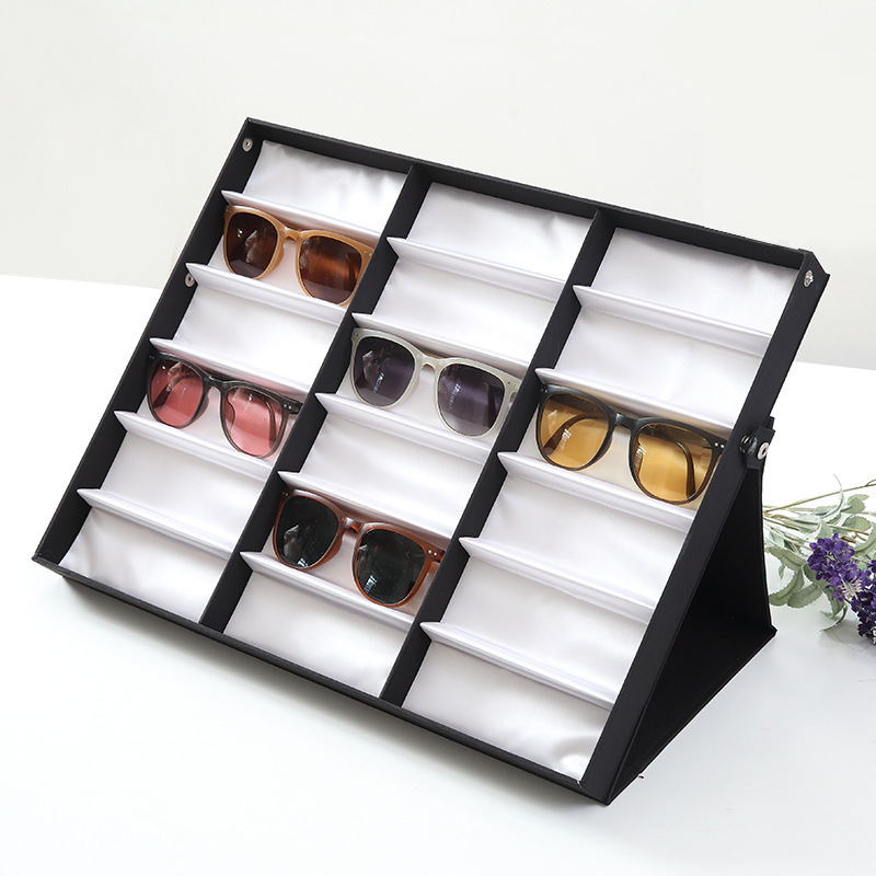 Cross-Border Foldable Glasses Case, Sunglasses Multifunctional Display Box, 18-Compartment Display Rack, Prop Storage Box Wholesale Cross-Border Foldable Glasses Case, Sunglasses Multifunctional Display Box, 18-Compartment Display Rack, Prop Storage Box Wholesale